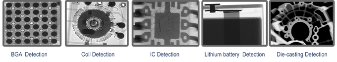 Usando la radiografía micro AX9100 del foco con el detector de alta resolución de la imagen para detectar el vacío y el crac micro o mini 1 del LED Sodering
