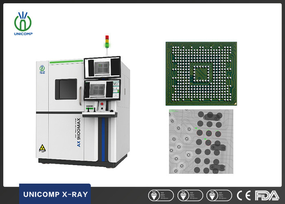 Máquina de rayos X de tubo de tamaño de punto de enfoque de micrones de 130KV AX9100MAX con dos computadoras para la inspección de PCB y BGA