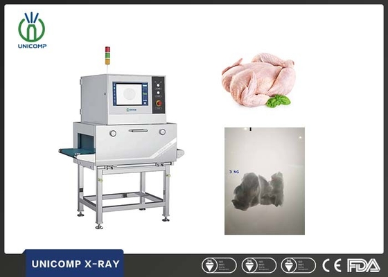 Sistema de inspección de rayos X de hueso de pollo 80kV/210-350W con 10-40m/min Configuración de sobrecarga