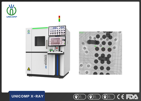 Máquina de rayos X de tubo de tamaño de punto de enfoque de micrones de 130KV Unicomp AX9100 Modelo actualizado AX9100MAX con computadoras duales para la inspección de PCB y BGA