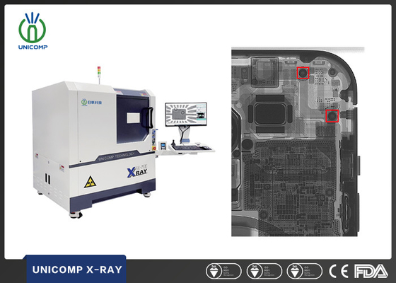 Máquina de rayos X de 90KV Micron Focus Spot Tube Máquina de rayos X Unicomp Modelo AX7900 mejorado con computadoras duales para verificar la calidad del teléfono celular