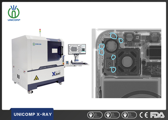 Unicomp AX7900 Máquina de rayos X 2D 2.5D de altas especificaciones para inspección de teléfonos celulares y verificación de grietas